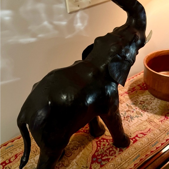 Elegant Black Elephant Sculpture